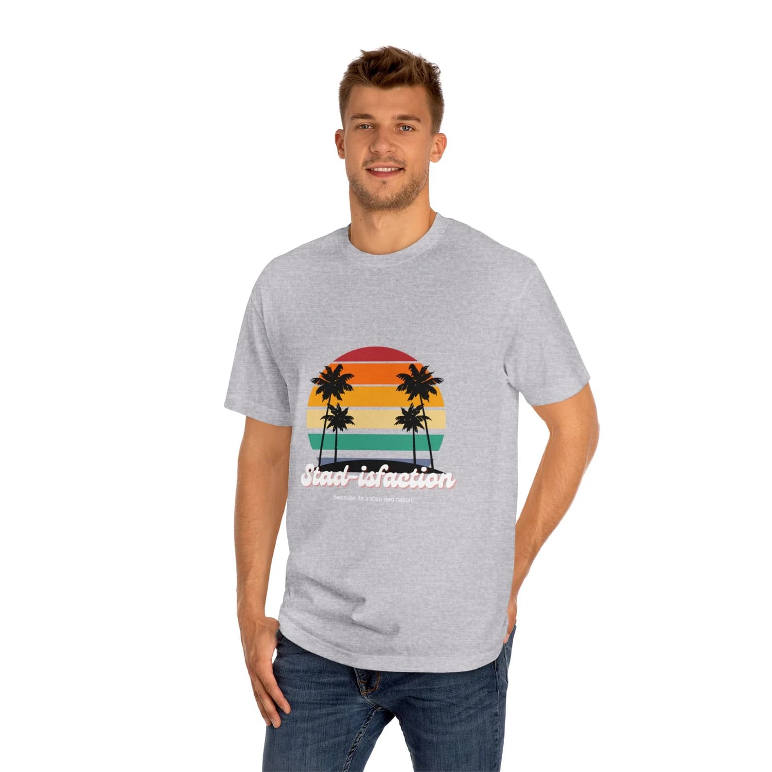 Fathers Day Gift StepDad Unisex Softstyle T-Shirt Step Dad Stad-isfaction by FloraBroFurnishings