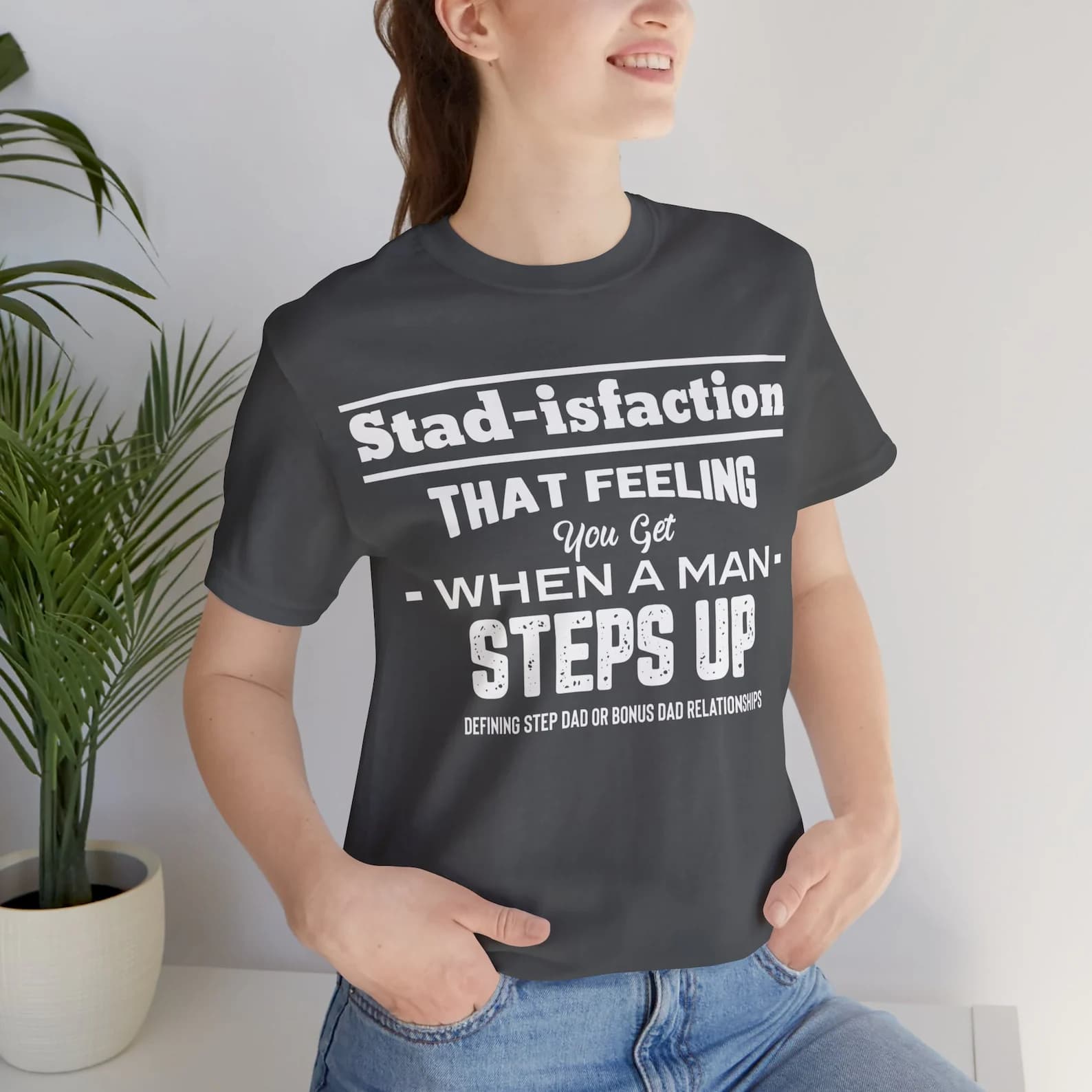 Fathers Day Gift StepDad Unisex Softstyle T-Shirt Step Dad Stad-isfaction by FloraBroFurnishings